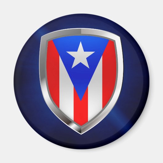 Puerto Rico Metallic Emblem Magneet (Voorkant)