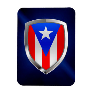 Puerto Rico Metallic Emblem Magneet