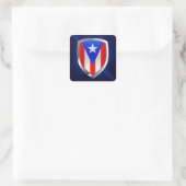 Puerto Rico Metallic Emblem Vierkante Sticker (Tas)