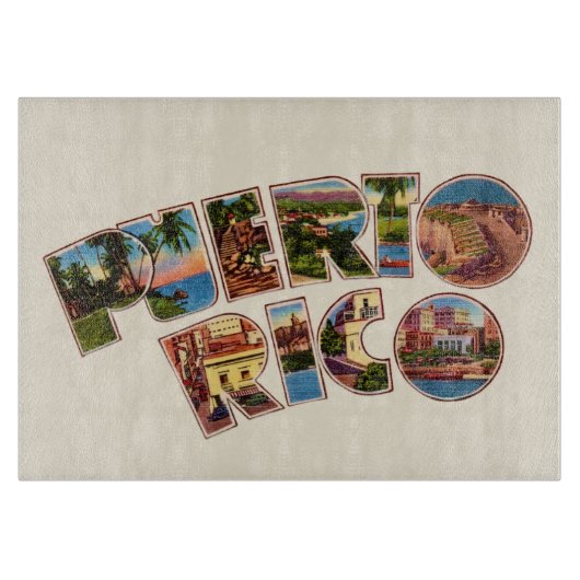 Puerto Rico Mok met grote letter Snijplank (Voorkant)