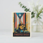 Puerto Rico, muzikant en Briefkaart onder de vlag (Staand voorkant)