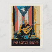 Puerto Rico, muzikant en Briefkaart onder de vlag (Voorkant)