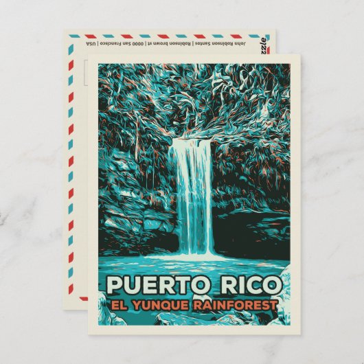 Puerto Rico, Nationaal Park El Yunque Briefkaart (Voorkant / Achterkant)