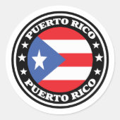 Puerto Rico National Flag Round Logo Ronde Sticker (Voorkant)