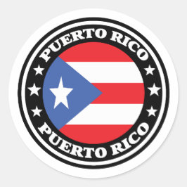Puerto Rico National Flag Round Logo Ronde Sticker