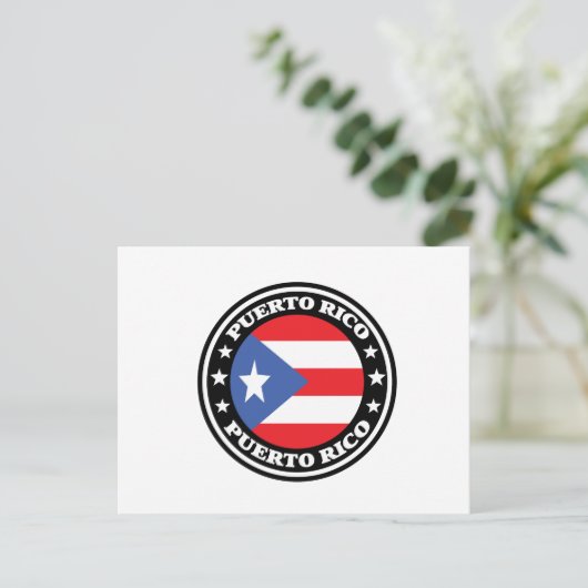 Puerto Rico Nationale Vlag Ronde van Logo Briefkaart (Staand voorkant)