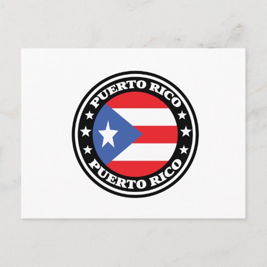 Puerto Rico Nationale Vlag Ronde van Logo Briefkaart (Voorkant)
