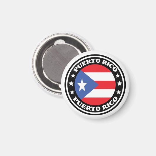 Puerto Rico Nationale Vlag Ronde van Logo Magneet (Voorkant / Achterkant)