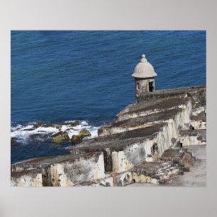 Puerto Rico, Old San Juan, sectie van El Morro Poster