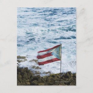 Puerto Rico, Old San Juan, vlag van Puerto-rijst Briefkaart