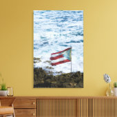 Puerto Rico, Old San Juan, vlag van Puerto-rijst Canvas Afdruk (Insitu (Woonkamer))