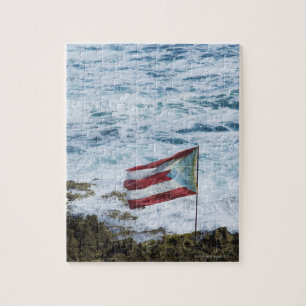 Puerto Rico, Old San Juan, vlag van Puerto-rijst Legpuzzel