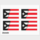 Puerto Rico Onafhankelijkheid Zwart-wit Vlag Rechthoekige Sticker (Vel)