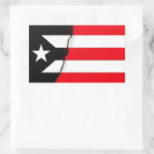 Puerto Rico Onafhankelijkheid Zwart-wit Vlag Rechthoekige Sticker (Tas)