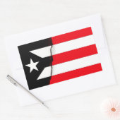 Puerto Rico Onafhankelijkheid Zwart-wit Vlag Rechthoekige Sticker (Envelop)