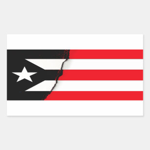 Puerto Rico Onafhankelijkheid Zwart-wit Vlag Rechthoekige Sticker