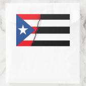 Puerto Rico Onafhankelijkheid Zwart-wit Vlag Rechthoekige Sticker (Tas)