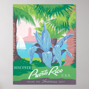 Puerto Rico onbewerkte foto's Oud esthetisch Poster