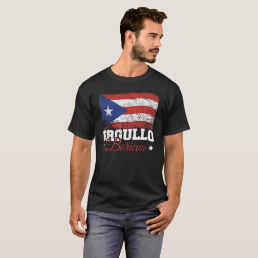 Puerto Rico Orgullo Boricua T-shirt (Voorkant volledig)