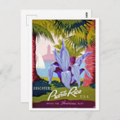 Puerto Rico, oud briefkaart voor reizen (Voorkant / Achterkant)