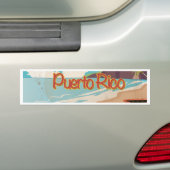 Puerto Rico Oude Reisposter Bumpersticker (Op auto)