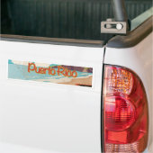 Puerto Rico Oude Reisposter Bumpersticker (Op Truck)