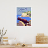 Puerto Rico Oude Reisposter Print (Keuken)