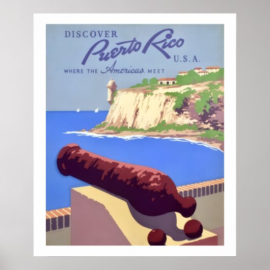 Puerto Rico Oude Reisposter Print (Voorkant)