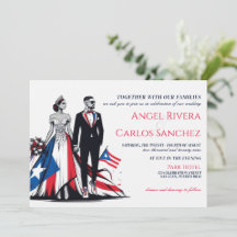 Puerto Rico paar bruiloft uitnodiging