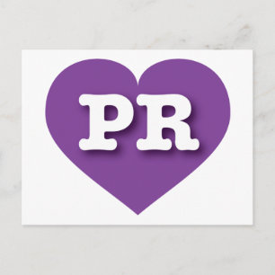 Puerto Rico Paars Heart - I Love PR Briefkaart