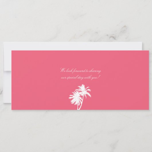 Puerto Rico Palm Tree Wedding Boarding Pass Kaart (Achterkant)
