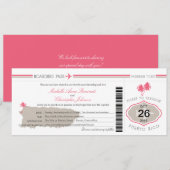 Puerto Rico Palm Tree Wedding Boarding Pass Kaart (Voorkant / Achterkant)