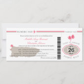 Puerto Rico Palm Tree Wedding Boarding Pass Kaart (Voorkant)