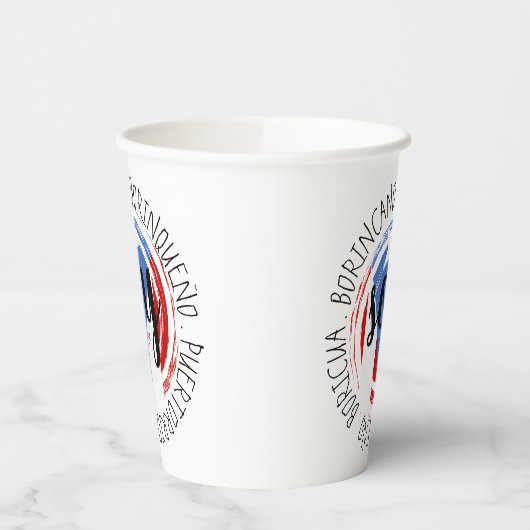 Puerto Rico Patriotic de Pura Cep Papieren Bekers (Links)