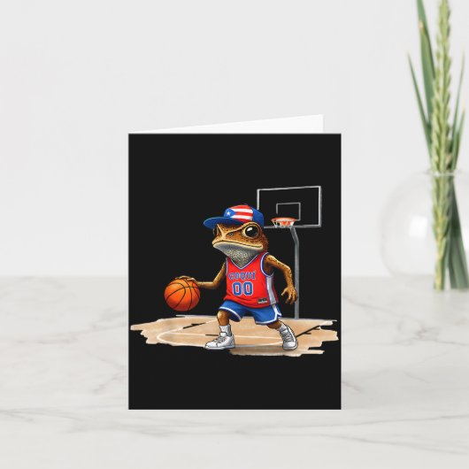 Puerto Rico Patriotic Flag Boricua Fun Basketball  Kaart (Voorkant)