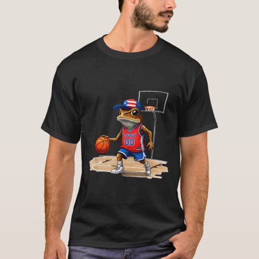 Puerto Rico Patriotic Flag Boricua Fun Basketball  T-shirt (Voorkant)