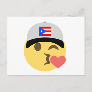 Puerto Rico Pet Kiss Emoji Briefkaart