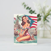  Puerto Rico Pin-Up Briefkaart (Staand voorkant)