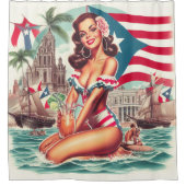  Puerto Rico Pin-Up Douchegordijn (Voorkant)