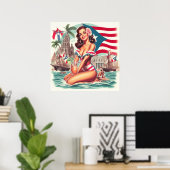 Puerto Rico Pin-Up Poster (Thuiskantoor)