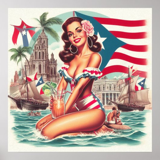  Puerto Rico Pin-Up Poster (Voorkant)