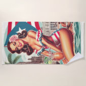 Puerto Rico Pin-Up Strandlaken (Voorkant)