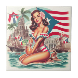  Puerto Rico Pin-Up Tegeltje