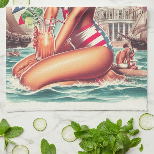  Puerto Rico Pin-Up Theedoek (Gevouwen)