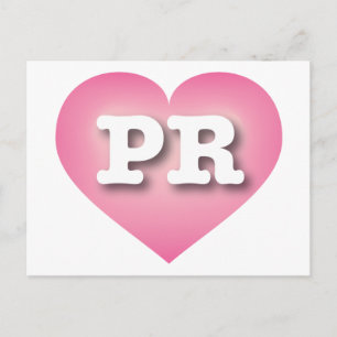 Puerto Rico Pink Fade Heart - Ik hou van PR Briefkaart
