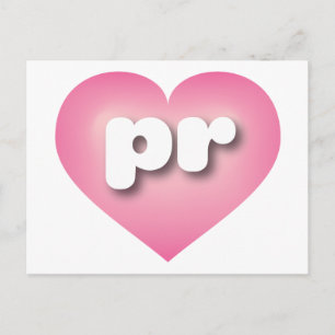 Puerto Rico Pink Fade Heart - Ik hou van PR Briefkaart