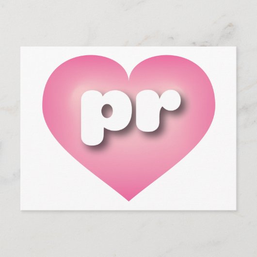 Puerto Rico Pink Fade Heart - Ik hou van PR Briefkaart (Voorkant)