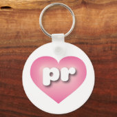 Puerto Rico Pink Fade Heart - Ik hou van PR Sleutelhanger (Voorkant)