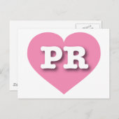 Puerto Rico Pink Heart - Ik hou van PR Briefkaart (Voorkant / Achterkant)