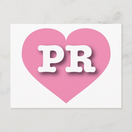 Puerto Rico Pink Heart - Ik hou van PR Briefkaart (Voorkant)